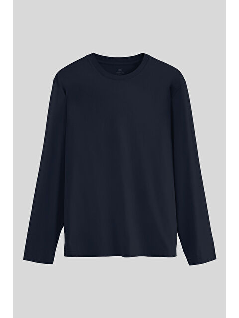 Tommylife Lacivert Standart Fit Basic O Yaka Erkek Sweatshirt - 87997 - S000422969-21164