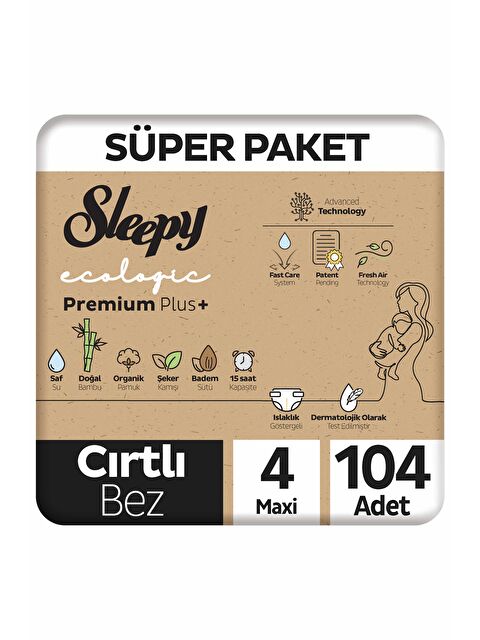 Sleepy Ecologic Premium Plus Süper Paket Bebek Bezi 4 Numara Maxi 104 Adet - S000401658-10231