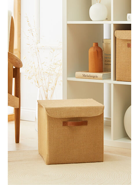 Ocean Home Textile Jüt Kapaklı Kutu 30 x 30 x 30 cm - S000091806-19928