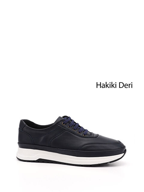 GÖNDERİ(R) Erkek AÇIK LACİVERT Bağcıklı Hakiki Deri Comfort Sneaker