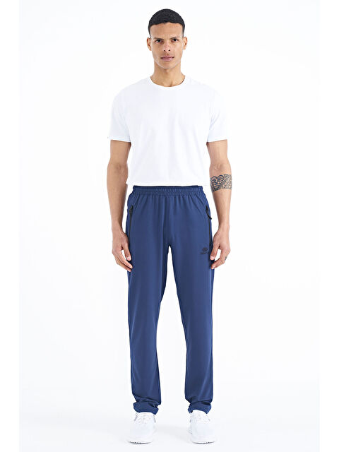 Tommylife İndigo Erkek Fermuarlı Üç Cepli Standart Kalıp Klasik Paça Eşofman Alt - 84768 - S000032264-23093