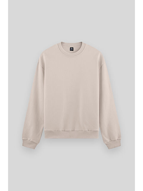 Tommylife Bej Basic O Yaka Rahat Form Erkek Sweatshirt - 88053 - S000032319-19928