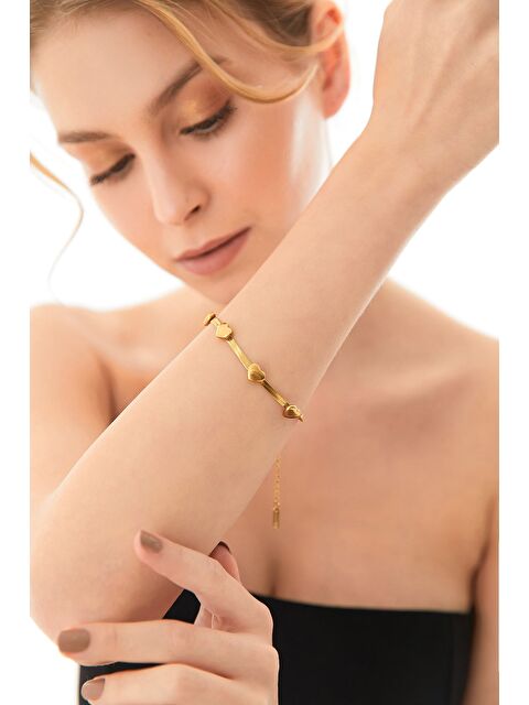 Fullamoda Taşlı Çiçekli İtalyan Zincir Çelik Bileklik - S000348080-20076