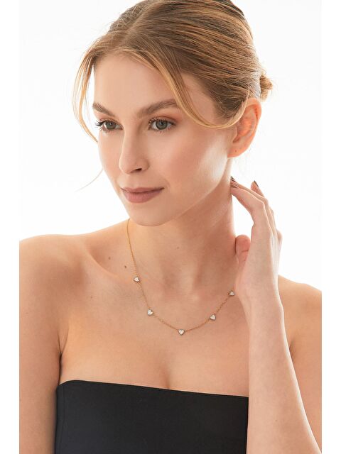 Fullamoda Taşlı Açılabilir Yonca Çelik Kolye - S000348094-20063