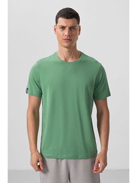 Tommylife Pastel Yeşil Erkek Basic Kısa Kol Standart Kalıp O Yaka Tişört - 87911 - S000027112-17358
