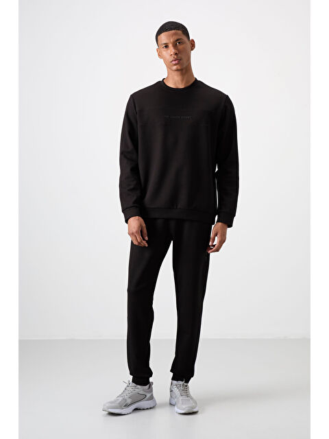 Air Jones Pamuklu Kalın Yumuşak Dokulu Comfort Fit Baskılı Erkek Eşofman Takım - 85253 - S000191350-19351