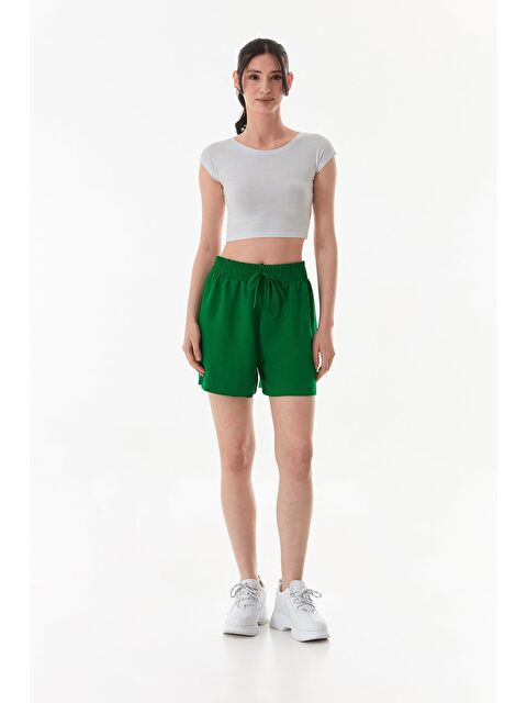 Fullamoda Basic Ayrobin Kumaş Beli Bağcıklı Şort - S000188932-18194