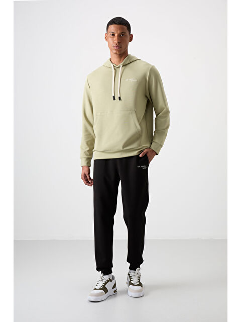 Air Jones Pamuklu Kalın Yumuşak Dokulu Comfort Fit Nakışlı Erkek Eşofman Takım - 85255 - S000191332-4067