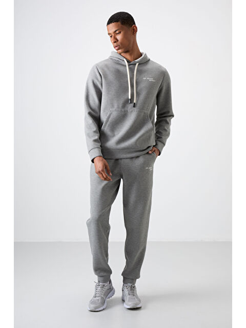 Air Jones Pamuklu Kalın Yumuşak Dokulu Comfort Fit Nakışlı Erkek Eşofman Takım - 85255 - S000191332-74