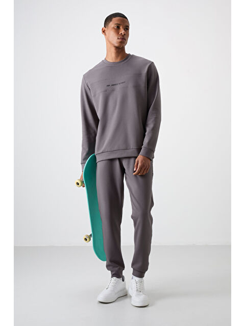 Air Jones Pamuklu Kalın Yumuşak Dokulu Comfort Fit Baskılı Erkek Eşofman Takım - 85253 - S000191350-29351