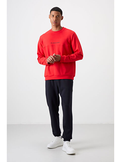 Air Jones Pamuklu Kalın Yumuşak Dokulu Comfort Fit Baskılı Erkek Eşofman Takım - 85253 - S000191350-37329