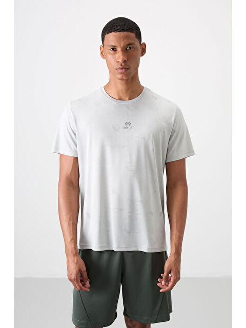 Tommylife Taş Polyester Nefes Alan Jakarlı İnce Esnek Standart Fit Erkek Performans Tişört - 88397 - S000193834-25636