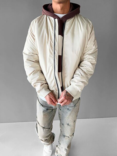 Abluka Online Erkek Basic Bomber Ceket Bej - S000089838-19928