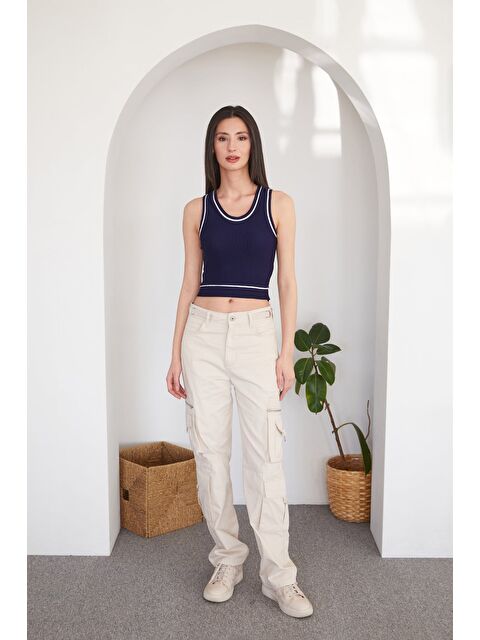 Fullamoda Beli Kemerli Kargo Cepli Pantolon - S000341851-25636