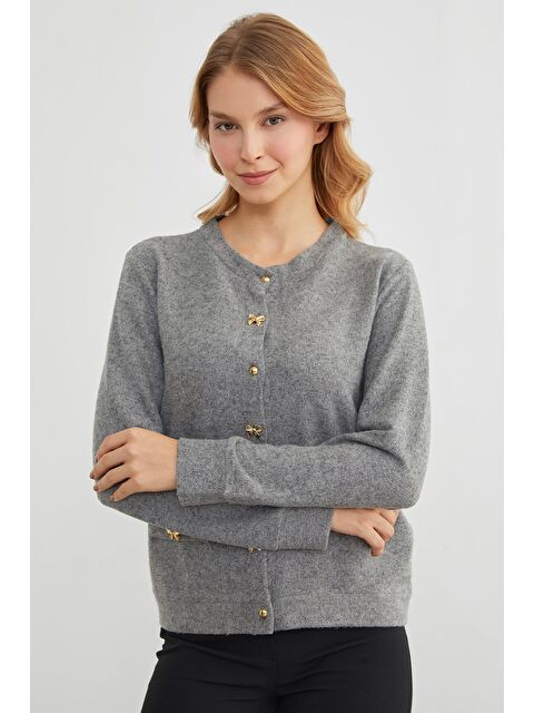 Fullamoda Fiyonk Düğmeli Cepli Triko Hırka - S000445606-20600