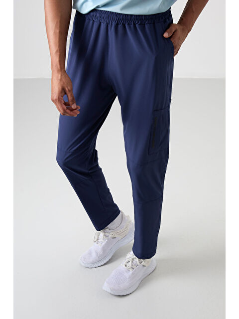 Tommylife İndigo Polyester İnce Yumuşak Comfort Fit Erkek Eşofman Alt - 82120 - S000197497-23093