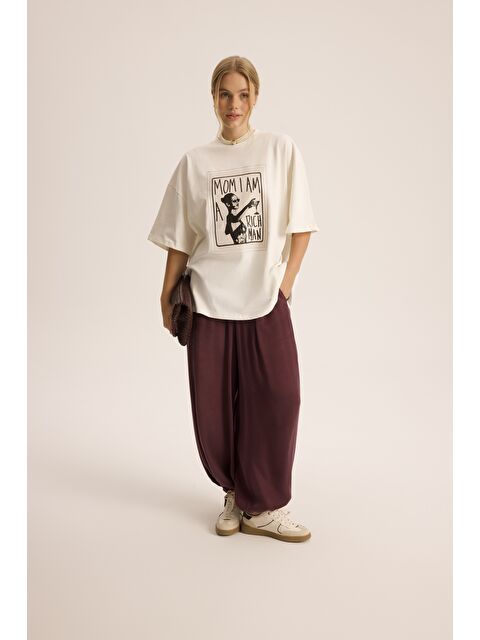 Mai Collection Aria Bordo Şalvar Pantolon