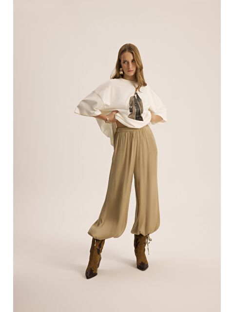 Mai Collection Aria Bej Şalvar Pantolon