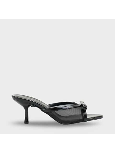 Capone Outfitters Robbi Sivri Burunlu Fileli Fiyonklu Orta Topuklu Kadın Terlik - S000516947-19351