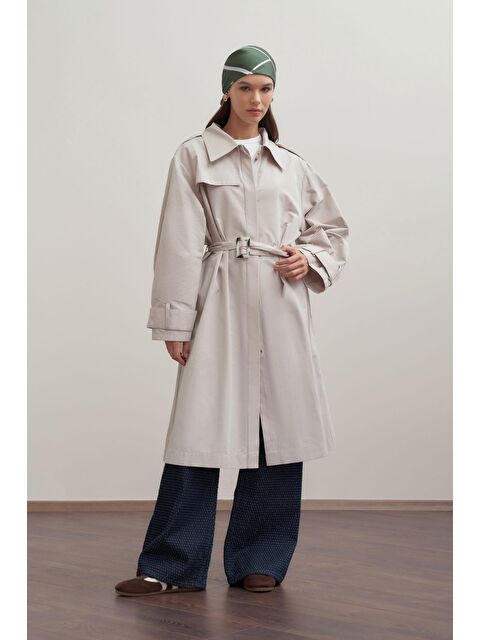 ALLDAY Taş-Kemerli Cepli Rüzgarlıklı Trençkot - S000361807-25636