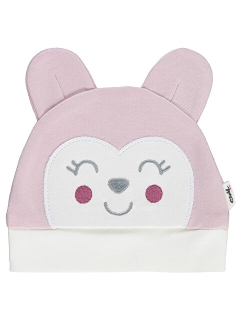 Civil Baby Maymun Kafa Nakış Unisex Kulaklı Bere - Pembe - S000203865-20024