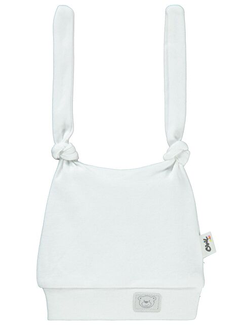 Civil Baby Ayıcık Kafası Çift Bağlamalı Unisex Bere - Beyaz - S000203809-20063