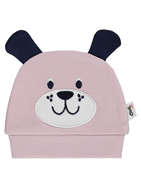 Civil Baby İnterlok Köpek Kafa Nakışlı 0 Ay Unisex Kulaklı Bere - Pembe - S000204780-20024