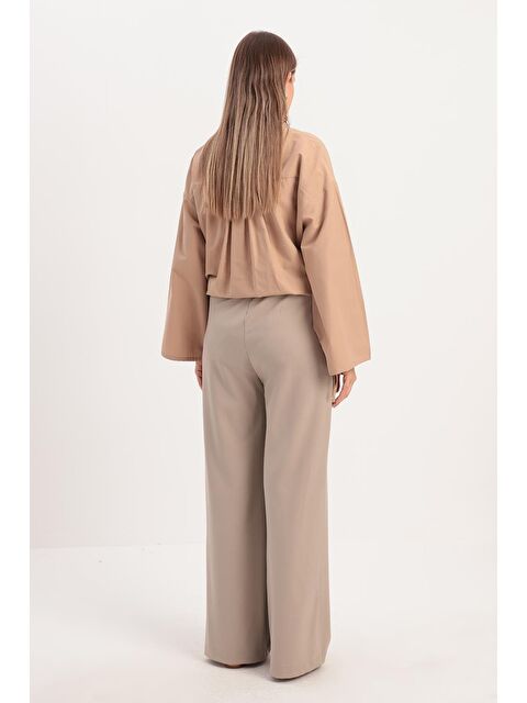 ALLDAY Bej-Beli Lastikli Kordonlu Pantolon - S000312605-19928