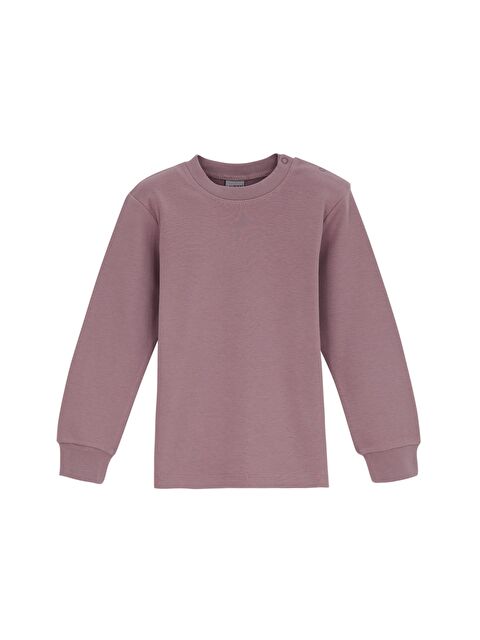 Lovetti Gül Kurusu Basic Kız Bebek Çıtçıtlı Yaka Kışlık Uzun Kollu Tişört - S000053861-20028