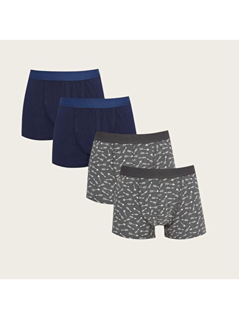 Güneş Standart Kalıp Pamuklu Esnek Erkek Boxer 4'lü - S000303585-37189
