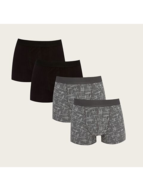 Güneş Standart Kalıp Pamuklu Esnek Erkek Boxer 4'lü - S000303587-37421