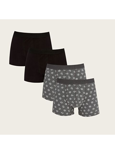 Güneş Standart Kalıp Pamuklu Esnek Erkek Boxer 4'lü - S000303586-37421