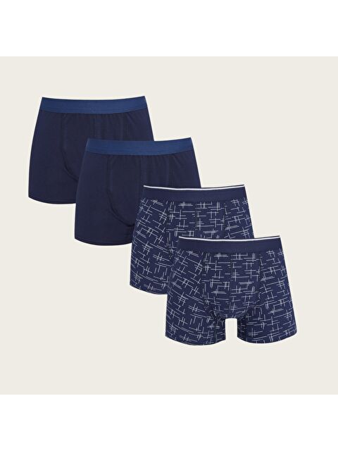 Güneş Standart Kalıp Pamuklu Esnek Erkek Boxer 4'lü - S000303583-24072