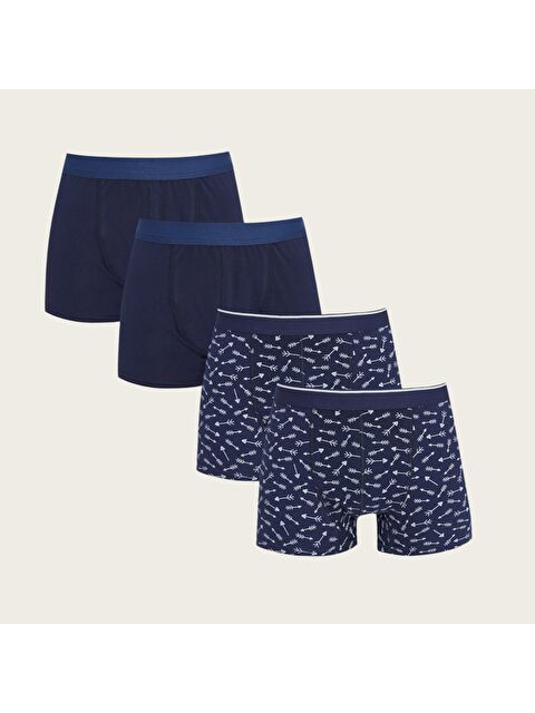 Güneş Standart Kalıp Pamuklu Esnek Erkek Boxer 4'lü - S000303584-24072