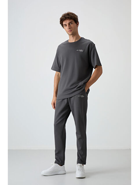 Air Jones Haki Pamuklu Kalın Yumuşak Dokulu  Fit Nakışlı Erkek Eşofman Takım - 85252 - S000161586-18547