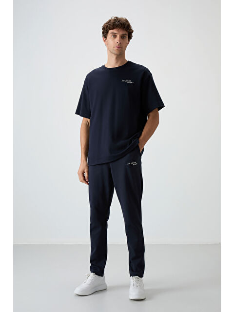 Air Jones Lacivert Pamuklu Kalın Yumuşak Dokulu  Fit Nakışlı Erkek Eşofman Takım - 85252 - S000161586-21164