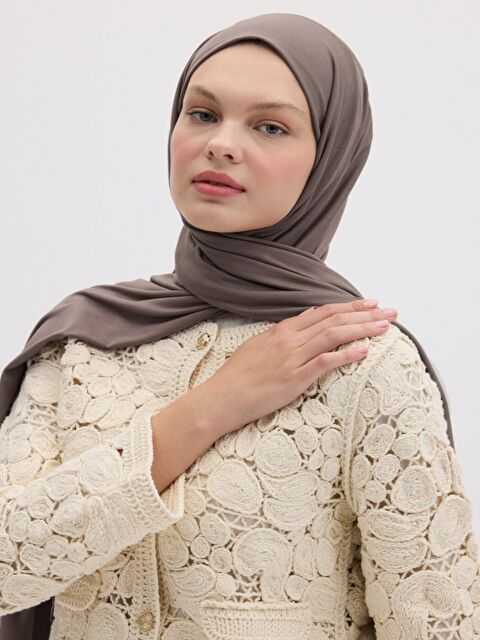 Fresh Scarfs Bambu Penye Şal Tozlu Kahve - S000420294-1358