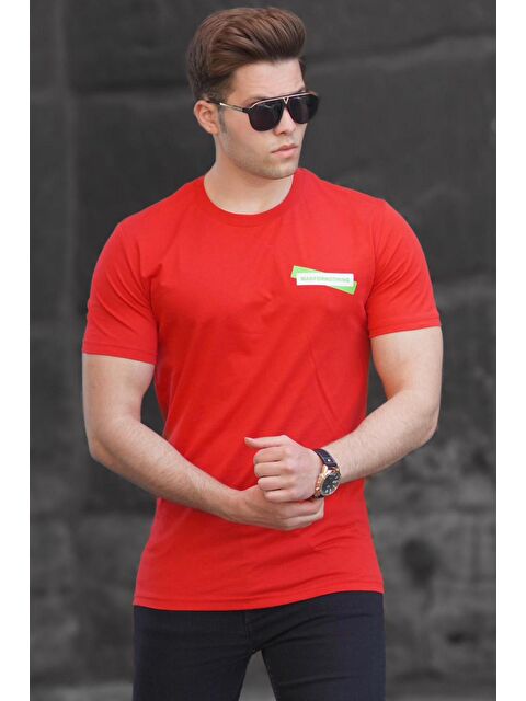 Madmext Kırmızı Erkek Baskılı %100 Pamuk Tişört 5270 - S000016559-20045