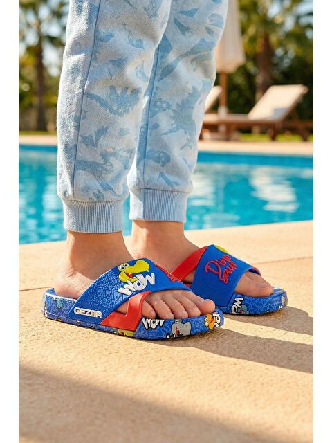 Gezer Kız Çocuk Yazlık Rahat Taban Dino Ev Bahçe Banyo Havuz Plaj Günlük Terlik