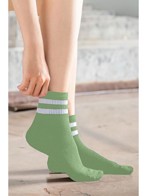 Black Deer Çizgili Tenis Çorabı Kolej Çorap Unisex 2 Adet - S000074116-18194