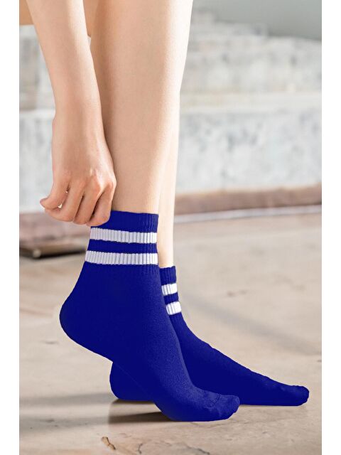 Black Deer Çizgili Tenis Çorabı Kolej Çorap Unisex 2 Adet - S000074116-17234