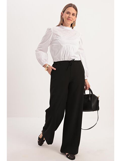 ALLDAY Siyah-Beli Lastikli Kordonlu Pantolon - S000312605-19351