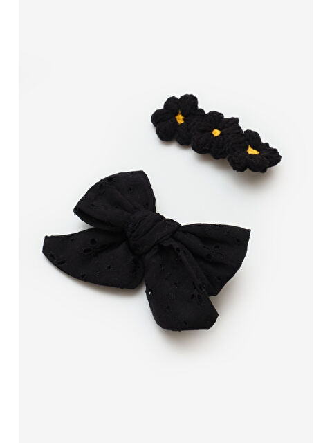 Le Mabelle Somon Fisto Fiyonk Örgü Çiçek 2'li Klips Toka - S000371881-24085