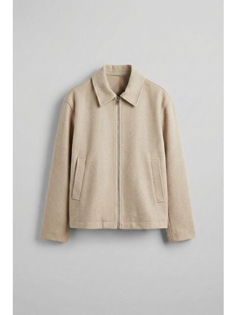 Abluka Online Erkek Oversize İnce Fermuarlı Ceket Bej - S000481751-19928
