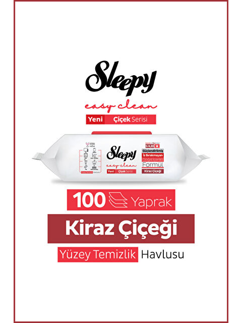 Sleepy Easy Clean Kiraz Çiçeği Yüzey Temizlik Havlusu Mendili 100 Yaprak - S000333077-10231