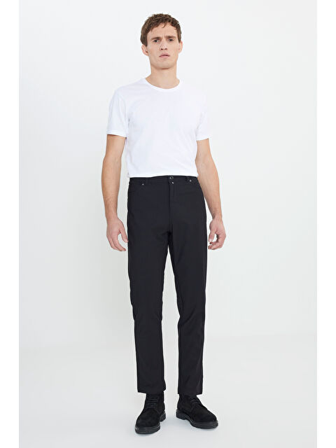 Altınyıldız Classics Erkek Siyah 360 Her Yöne Esneyen Slim Fit Dar Kesim 5 Cep Casual Pantolon - S000403282-19351