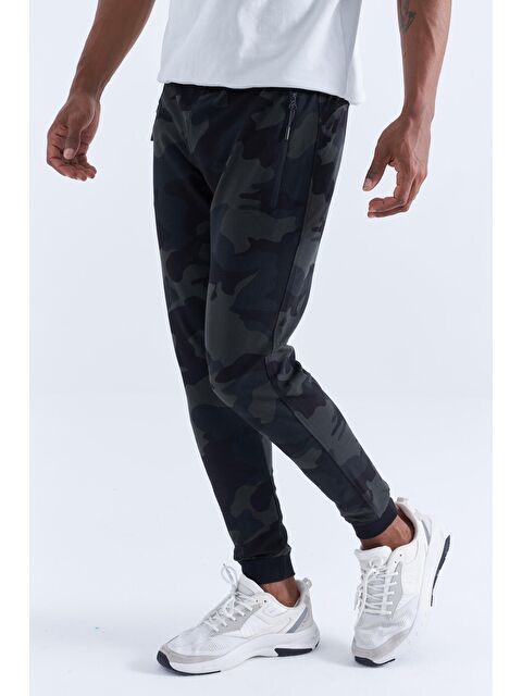 Tommylife Siyah Gölge Kamuflaj Desenli Dar Kalıp  Erkek Jogger Eşofman Altı- 84754 - S000032321-19351