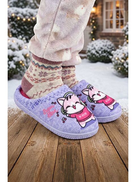 Gezer Kız Çocuk Kışlık Rahat Taban Ev Bahçe Gondol Terlik - S000435004-17878