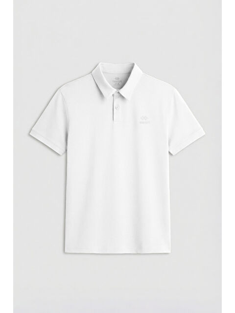 Tommylife Beyaz Basic Logolu Standart Kalıp Triko Polo Yaka Erkek Tişört - 87748 - S000028468-20063
