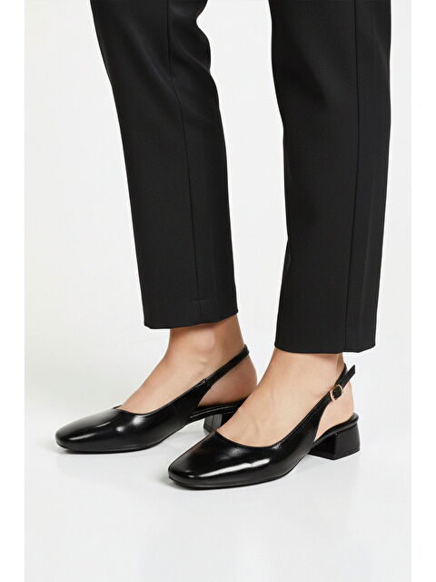 Ayakmod Siyah Geniş Kalıp Kadın Topuklu Abiye Ayakkabı 608422 Z - S000515935-19351